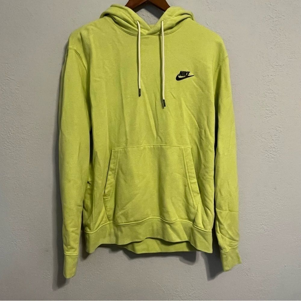 Nike Neon Green Logo Hoodie Sweatshirt - Picture 3 of 8